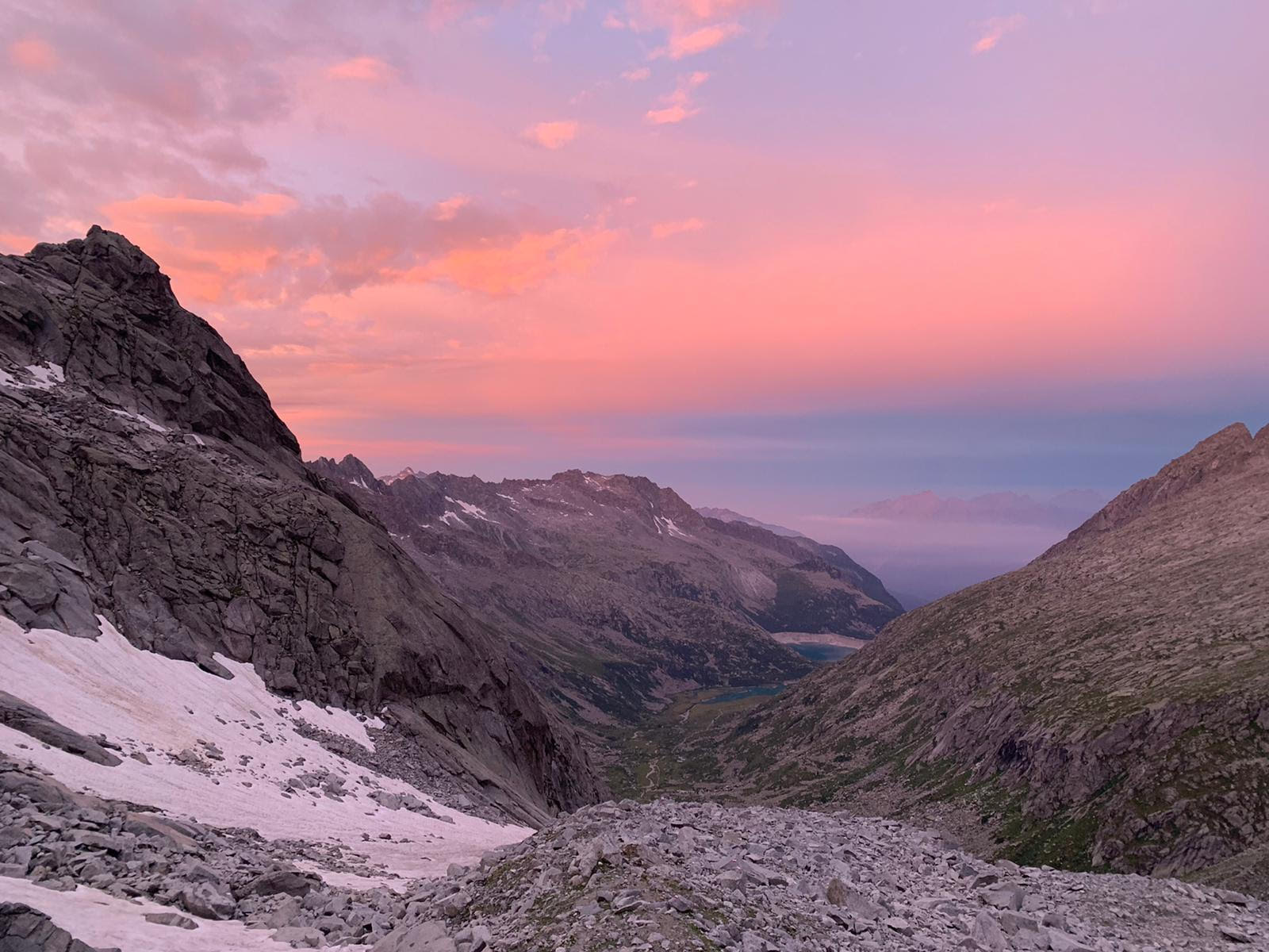 Vista del tramonto dalle montagne